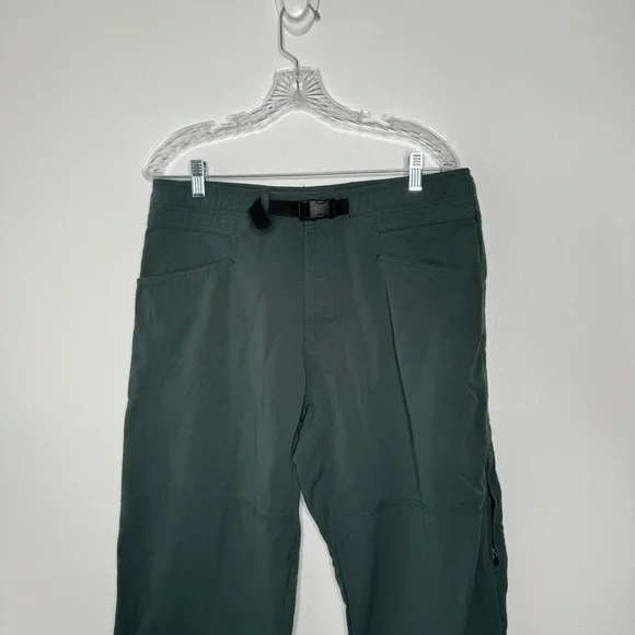 Prana green belted hiking athletic pants large - Picture 2 of 11